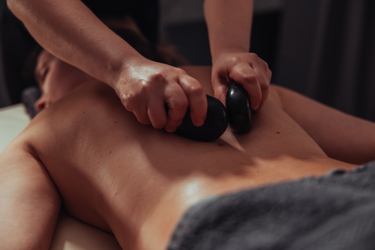 Hot stone massage with heated basalt stones at SPA ProBody Gdańsk